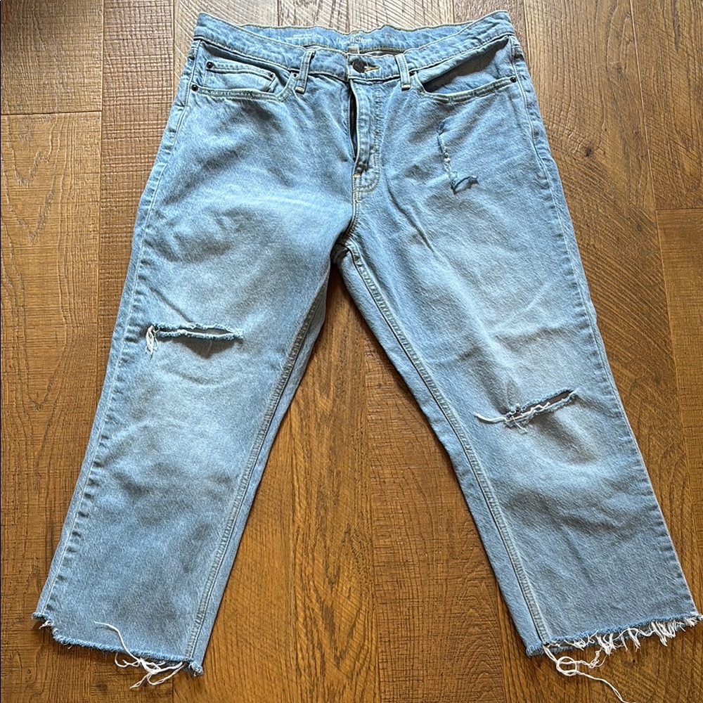 Goodfellow & Co Blue Ankle Cropped Jeans Distressed